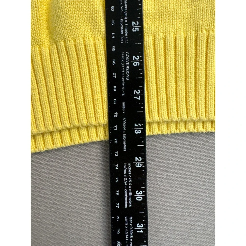 Polo Ralph Lauren Mens Yellow 100% Cotton Quarter Zip Pullover Sweater Large
